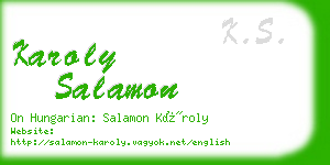 karoly salamon business card